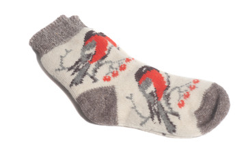 Wool socks isolated on white background