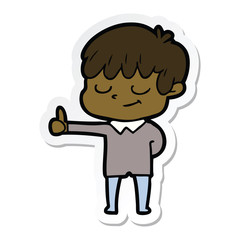 sticker of a cartoon happy boy