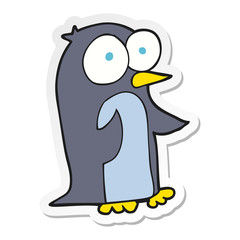 sticker of a cartoon penguin