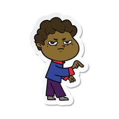 sticker of a cartoon angry man