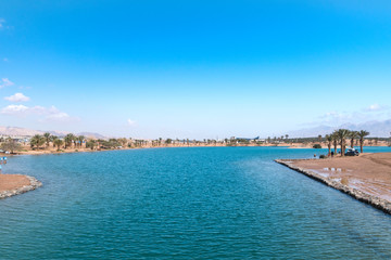 Fototapeta na wymiar View of New Marina in Eilat, Israel.
