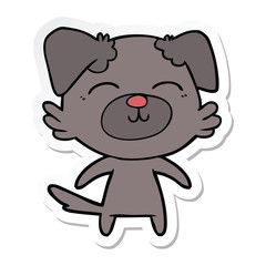 sticker of a cartoon dog