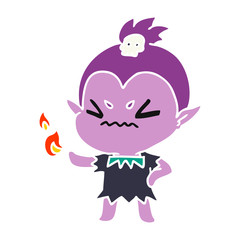 cartoon of cute kawaii vampire girl