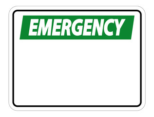 board label Emergency sign on white background