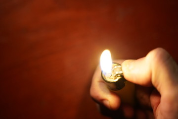 Lighter in hand