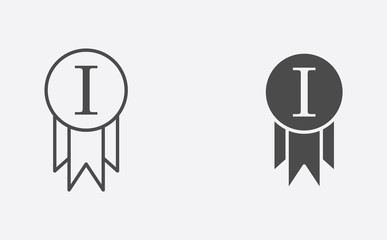 Award outline and filled vector icon sign symbol