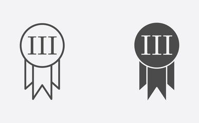 Award outline and filled vector icon sign symbol
