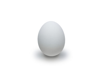 White chicken egg isolated on the white background