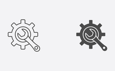 Configuration outline and filled vector icon sign symbol