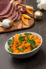 Butternut Squash with Green Peas Sidedish