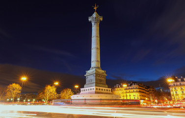 Fototapeta na wymiar The July Column on Bastille square in Paris, France.