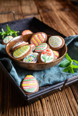 Easter egg sugar cookies with royal icing