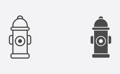 Fire hydrant outline and filled vector icon sign symbol