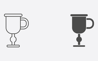 Latte outline and filled vector icon sign symbol