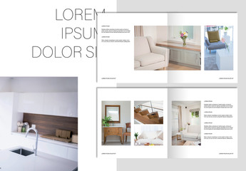 Black and White Catalogue Layout with Photo Placeholders