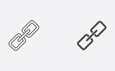 Link outline and filled vector icon sign symbol