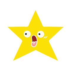 flat color retro cartoon gold star