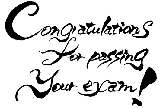 筆文字　Congratulations for passing your exam