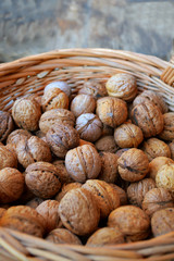 Lots of healthy walnuts in shells