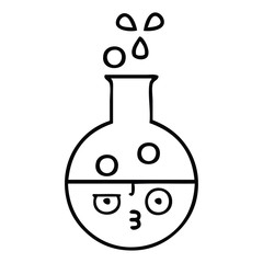 line drawing cartoon test tube