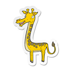 sticker of a cartoon giraffe