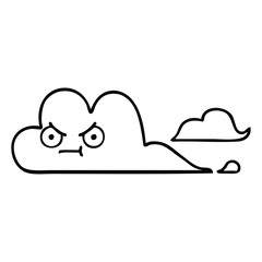 line drawing cartoon white cloud