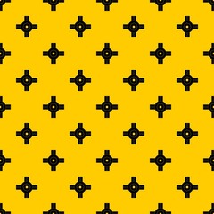 Big road junction pattern seamless vector repeat geometric yellow for any design