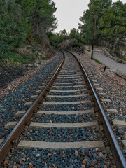 Train track through the mountain