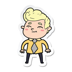sticker of a happy cartoon man