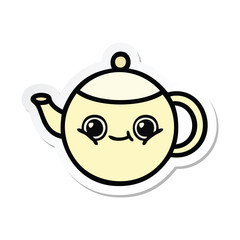 sticker of a cute cartoon tea pot
