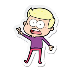 sticker of a cartoon shocked man