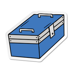 sticker cartoon doodle of a metal tool box