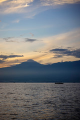 Sunrise in the ocean, Lovina, north of Bali, Indonesia
