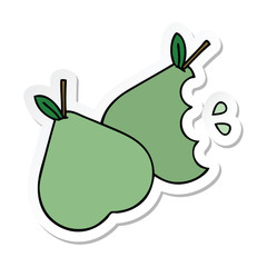 sticker of a cute cartoon green pear