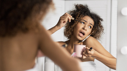 Crazy girl's morning concept