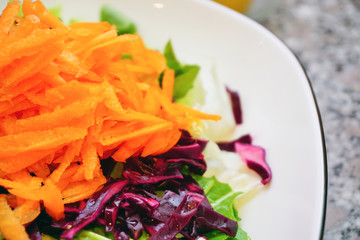 Lettuce salad close up view