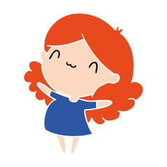 cartoon of a cute kawaii girl