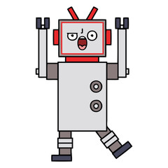 cute cartoon angry robot