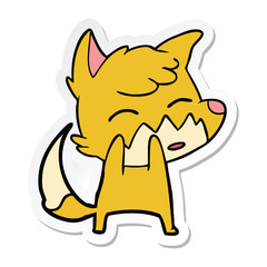 sticker of a cartoon fox