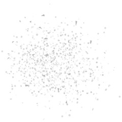 Confetti on isolated white background. Geometric holiday texture with glitters. Image for banners, posters and flyers. Black and white illustration