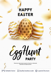 Easter holiday greeting card or banner template.