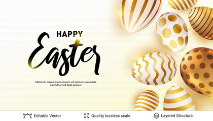 Easter holiday greeting card or banner template.
