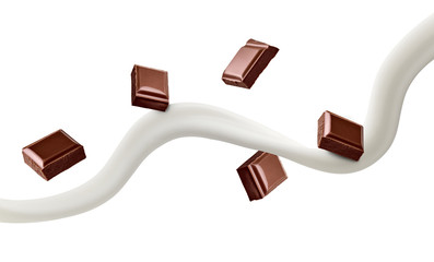 chocolate piece milk splash flow