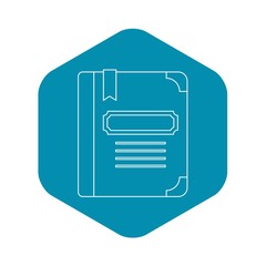 Fototapeta premium Tutorial with bookmark icon. Outline illustration of tutorial with bookmark vector icon for web