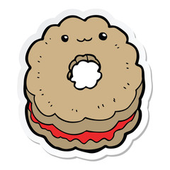 sticker of a cartoon biscuit