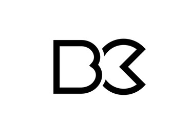 black and white alphabet letter logo combination design