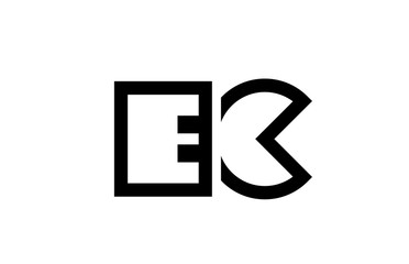 black and white alphabet letter logo combination design