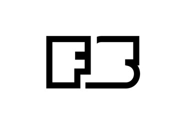 black and white alphabet letter logo combination design