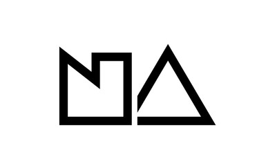 black and white alphabet letter logo combination design