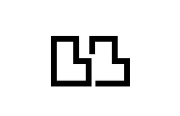 black and white alphabet letter logo combination design